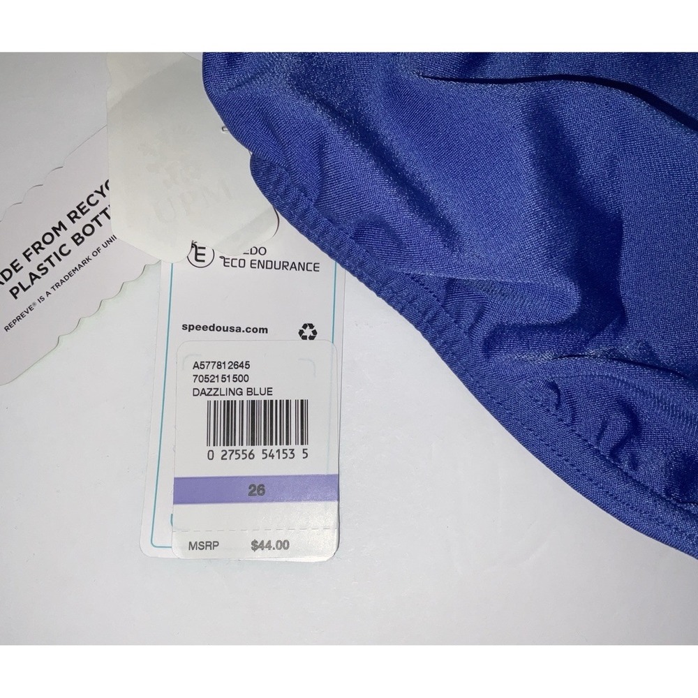 NWT Men's Speedo Vibe Collection Eco Endurance Brief Swim Trunks Dazzle Blue 26 - Picture 4 of 6